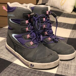 Merrell Kids' Vibrant Purple and Gray Boots